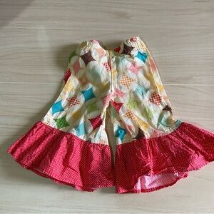 Persnickety Flare Ruffle Baby Pants Trousers 6-12 Months Floral Cotton Patchwork